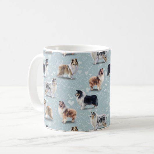 Die Rough-Collie-Tasse Kaffeetasse (Vorderseite Links)