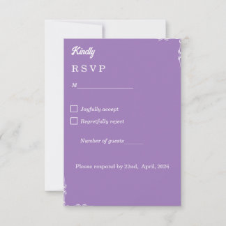 Die Royal Amethyst RSVP-Karte RSVP Karte
