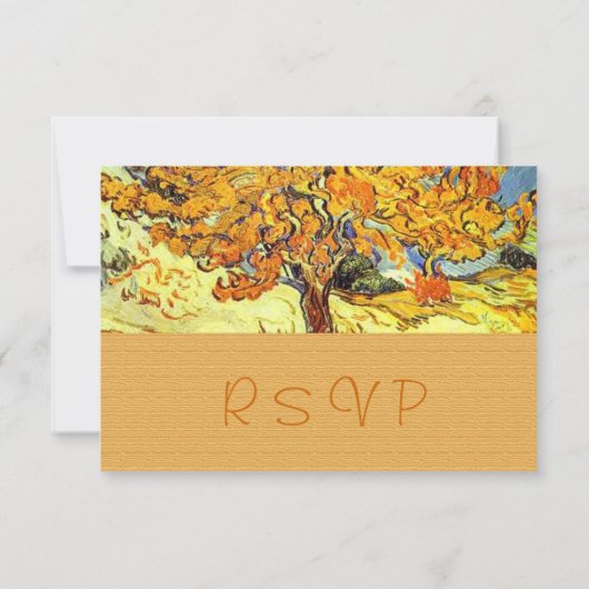 Die RSVP Einladungen für die Hochzeit von Mulberry (Rückseite)