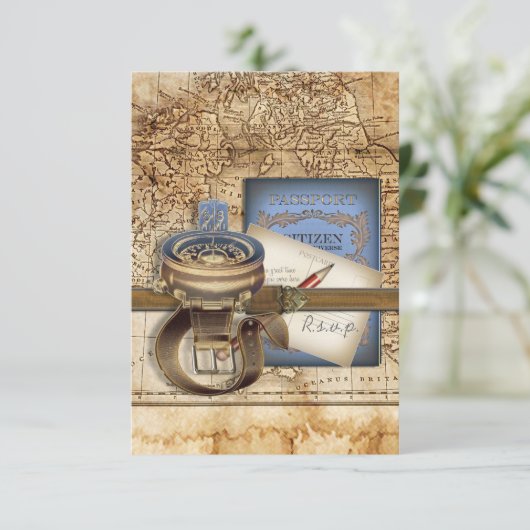 Die RSVP-Karten für Reisende RSVP Karte (Stehend Vorderseite)