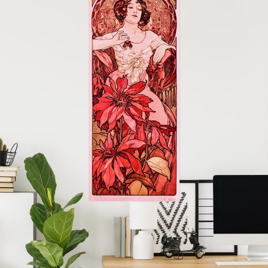 Die Ruby von Alphonse Mucha Poster (Heimbüro)