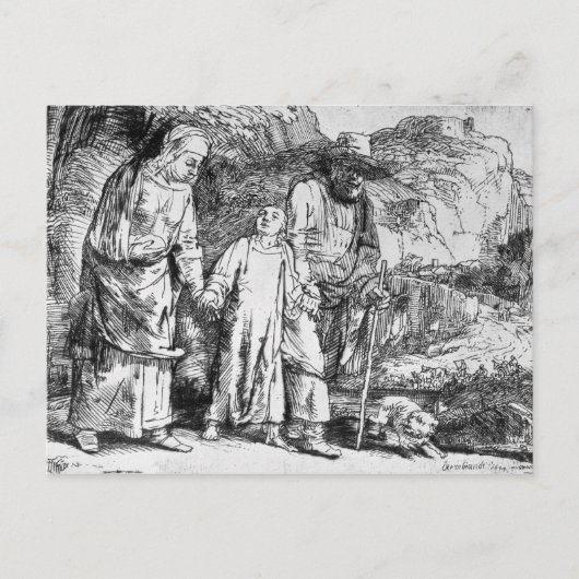Die Rückkehr aus Ägypten oder Jesus Christus Postkarte (Vorderseite)