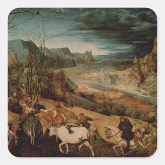 Die Rückkehr der Herde 1565 Quadratischer Aufkleber (Vorderseite)