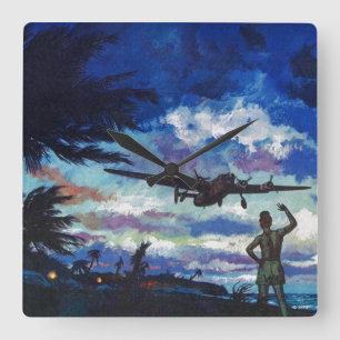 Die Rückkehr des Kriegers Quadratische Wanduhr