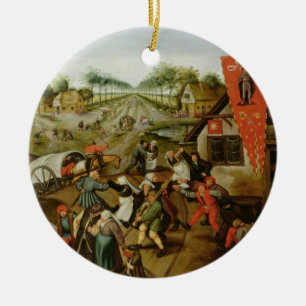 Die Rückkehr vom Kermesse (Öl auf Platte) Keramikornament