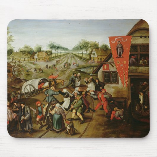 Die Rückkehr vom Kermesse (Öl auf Platte) Mousepad (Vorne)
