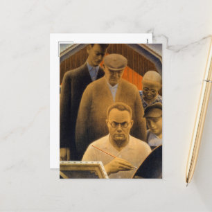 Die Rückkehr von Böhmen durch Grant Wood Feiertagspostkarte