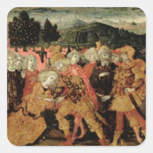 Die Rückkehr von Ulysses, Kassonpanel, Sienesen Quadratischer Aufkleber