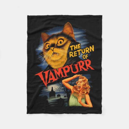 Die Rückkehr von Vampurr Funny Cat Fleecedecke (Vorderseite)