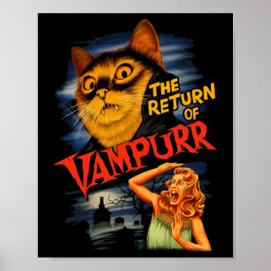 Die Rückkehr von Vampurr Funny Cat Poster