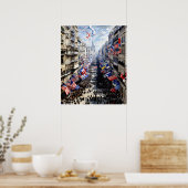 Die Rue Montorgueil in Paris Poster (Küche)
