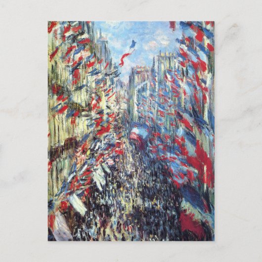 Die Rue Montorgueil, Paris, von Claude Monet Postkarte (Vorderseite)