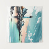 Die Ruhe am Meer am Strand Wandteppich (Vorderseite (Horizontal))