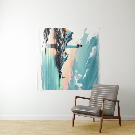 Die Ruhe am Meer am Strand Wandteppich (Beispiel (Horizontal))