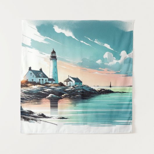 Die Ruhe am Meer am Strand Wandteppich (Vorderseite)