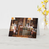 Die Ruhe der Bibliothek - Grußkarte Karte (Gelbe Blume)