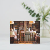 Die Ruhe der Bibliothek Postkarte (Stehend Vorderseite)