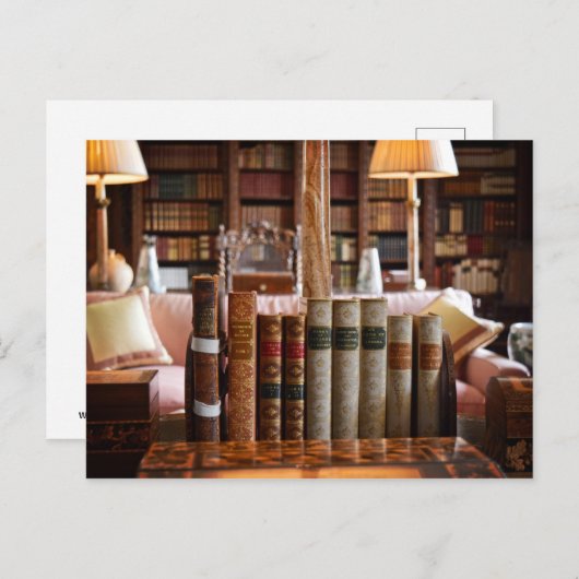 Die Ruhe der Bibliothek Postkarte (Vorne/Hinten)