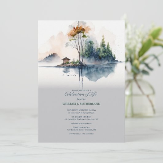 Die Ruhe des Sees Einladung (Stehend Vorderseite)