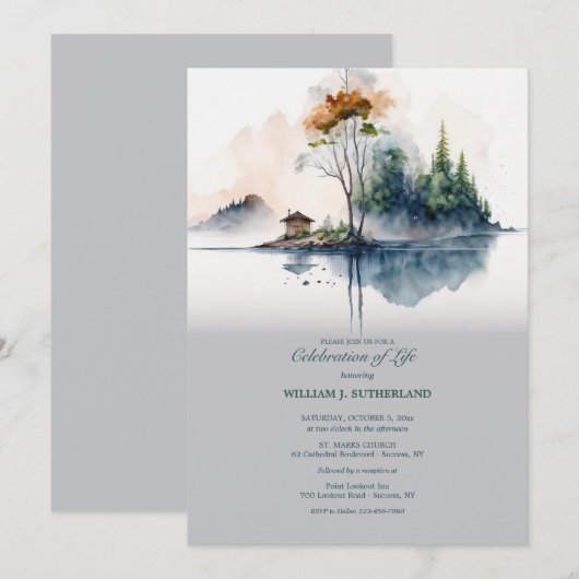 Die Ruhe des Sees Einladung (Vorne/Hinten)