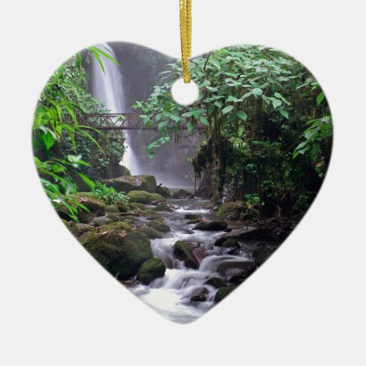 Die Ruhe des Wasserfalls Costa Rica Keramik Ornament (Vorne)
