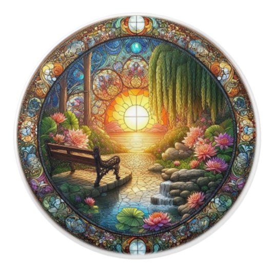 Die Ruhe im Garten Ein perfektes Wochenende in Bel Keramikknauf (Vorderseite)