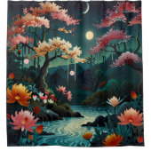 Die Ruhe im Sunset: Traditionelle chinesische Gart Duschvorhang (Vorderseite)