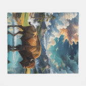 Die Ruhe im Wilden - Buffalo Fleecedecke (Vorderseite (Horizontal))