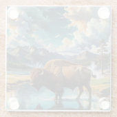 Die Ruhe im Wilden - Buffalo Glasuntersetzer (Rückseite)