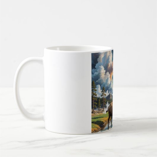 Die Ruhe im Wilden - Buffalo Kaffeetasse (Links)