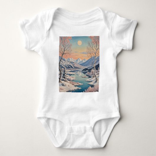 Die Ruhe im Winter Baby Strampler (Vorderseite)