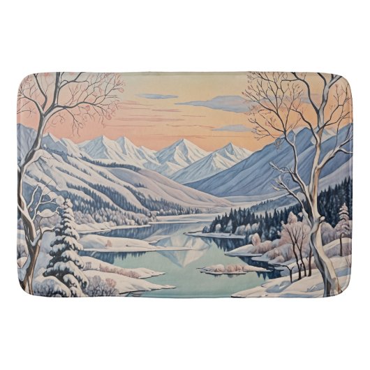 Die Ruhe im Winter Badematte (Vorderseite)