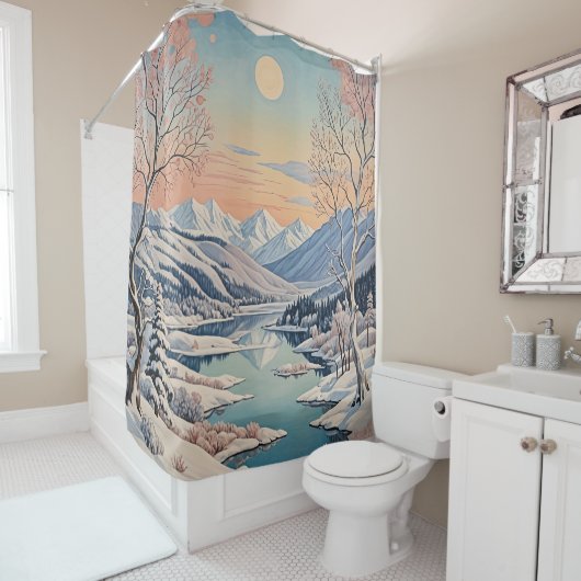 Die Ruhe im Winter Duschvorhang (Beispiel)