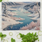 Die Ruhe im Winter Geschirrtuch (Gefaltet)