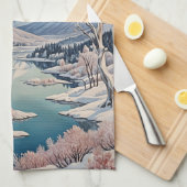 Die Ruhe im Winter Geschirrtuch (Viertel Falte)