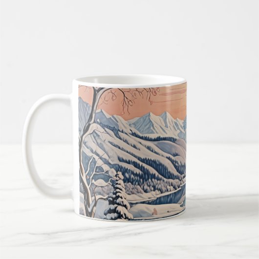 Die Ruhe im Winter Kaffeetasse (Links)