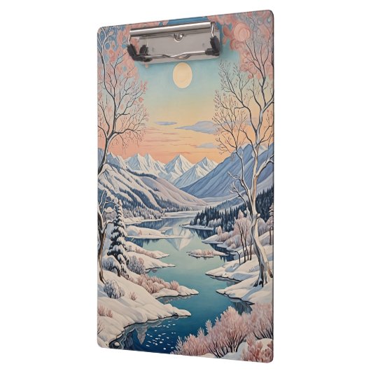 Die Ruhe im Winter Klemmbrett (Links)