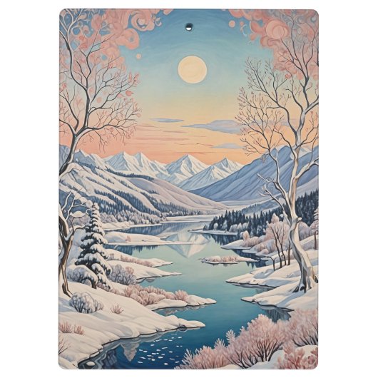 Die Ruhe im Winter Klemmbrett (Rückseite)