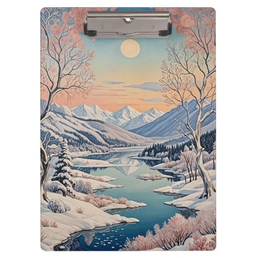 Die Ruhe im Winter Klemmbrett (Vorderseite)