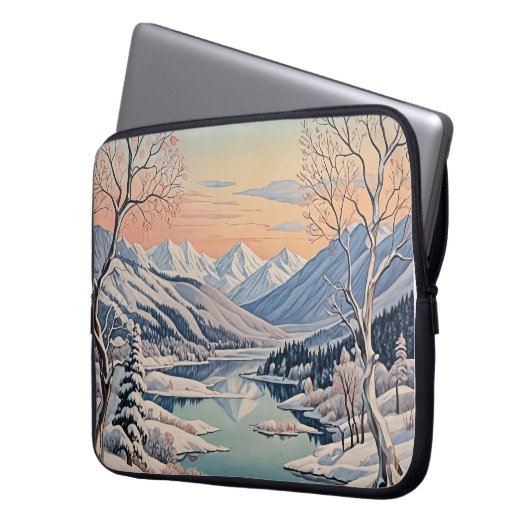Die Ruhe im Winter Laptopschutzhülle (Vorderseite Links)