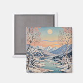 Die Ruhe im Winter Magnet (Vorderseite/Rückseite)