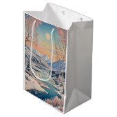 Die Ruhe im Winter Mittlere Geschenktüte (Vorderseite Schrägansicht)