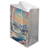 Die Ruhe im Winter Mittlere Geschenktüte (Rückseite Schrägansicht)