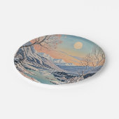 Die Ruhe im Winter Pappteller (Schrägansicht)