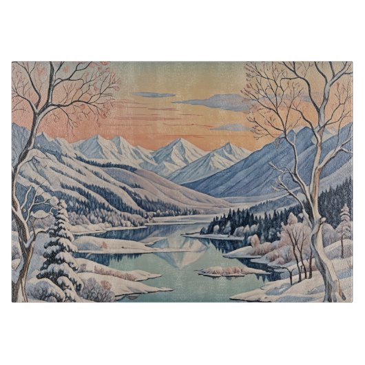 Die Ruhe im Winter Schneidebrett (Vorderseite)