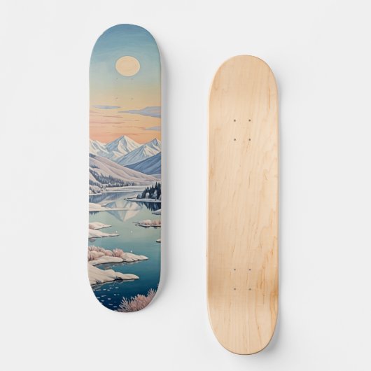 Die Ruhe im Winter Skateboard (Vorderseite)