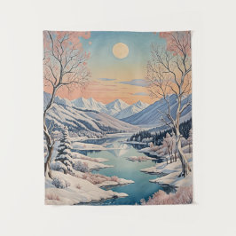 Die Ruhe im Winter Wandteppich