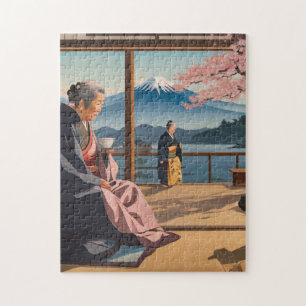 Die Ruhe in Japan: Tee und Fuji Puzzle