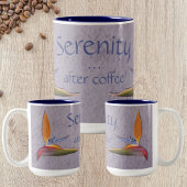 Die Ruhe nach dem Kaffee - Paradies der Vögel Zweifarbige Tasse