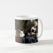 " DIE RUHELAGE DER KATZENLADY " KAFFEETASSE (VorderseiteRechts)